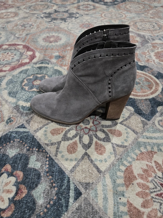 Vince Camuto Shoes - Vince Camuto Fritan 8M Ankle Booties Chunky Grey Suede